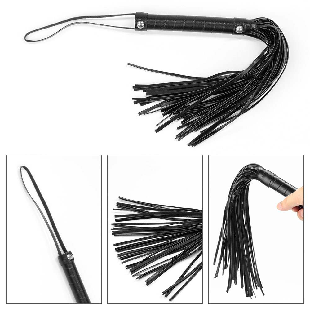 Kit Bondage Luxo com 4 peças - Algema, mordaça, venda e chicote - Image 4