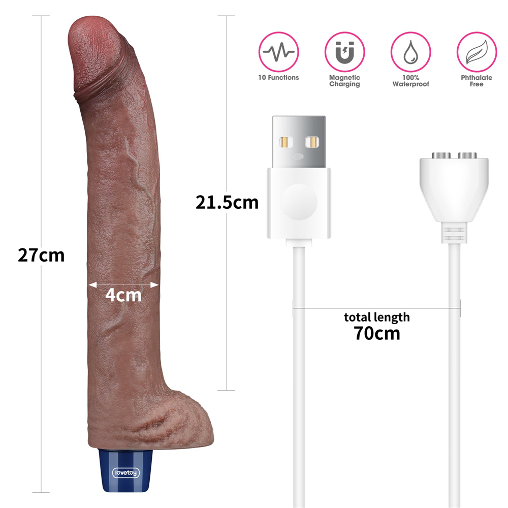 Prótese Realista Silicone Platinum Real Softee com 10 modos de vibração - Image 3