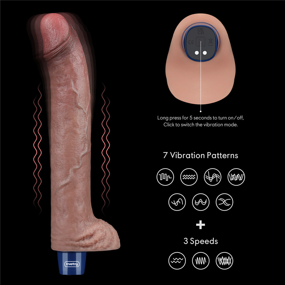 Prótese Realista Silicone Platinum Real Softee com 10 modos de vibração - Image 14